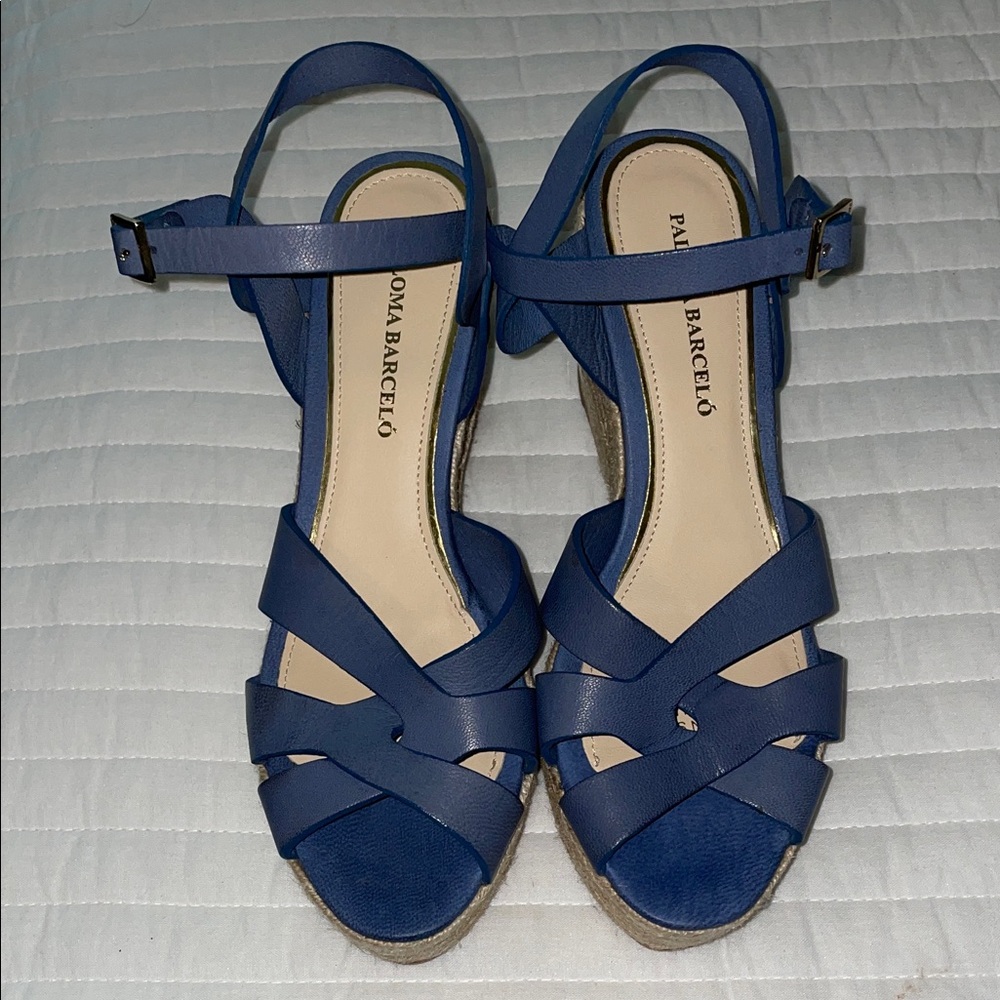 Paloma Barcelo Blue Espadrille Sandals